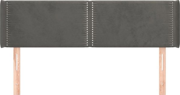 vidaXL Zaglowek uszak, ciemnoszary, 147x16x78/88 cm, aksamit