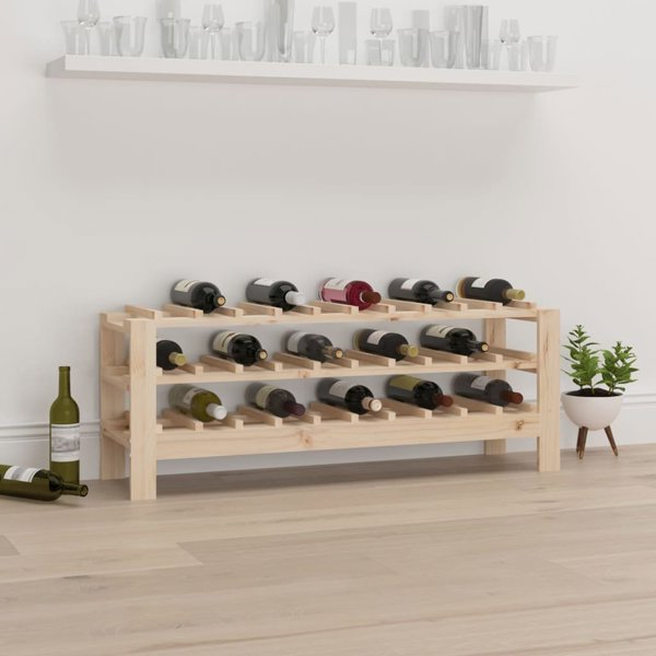 vidaXL vidaXL Stojak na wino, 109,5x30x42 cm, lite drewno sosnowe