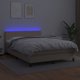 vidaXL Κρεβάτι κοντινεντάλ με στρώμα και LED καπουτσίνο 140x200 εκ