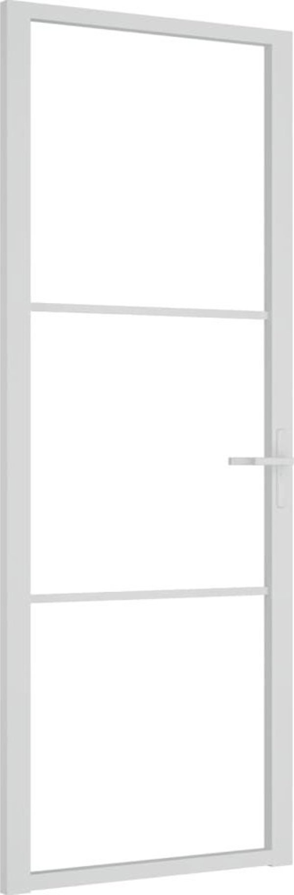 vidaXL Εσωτερική πόρτα, 76x201,5 εκ., λευκή, γυαλί ESG και αλουμίνιο