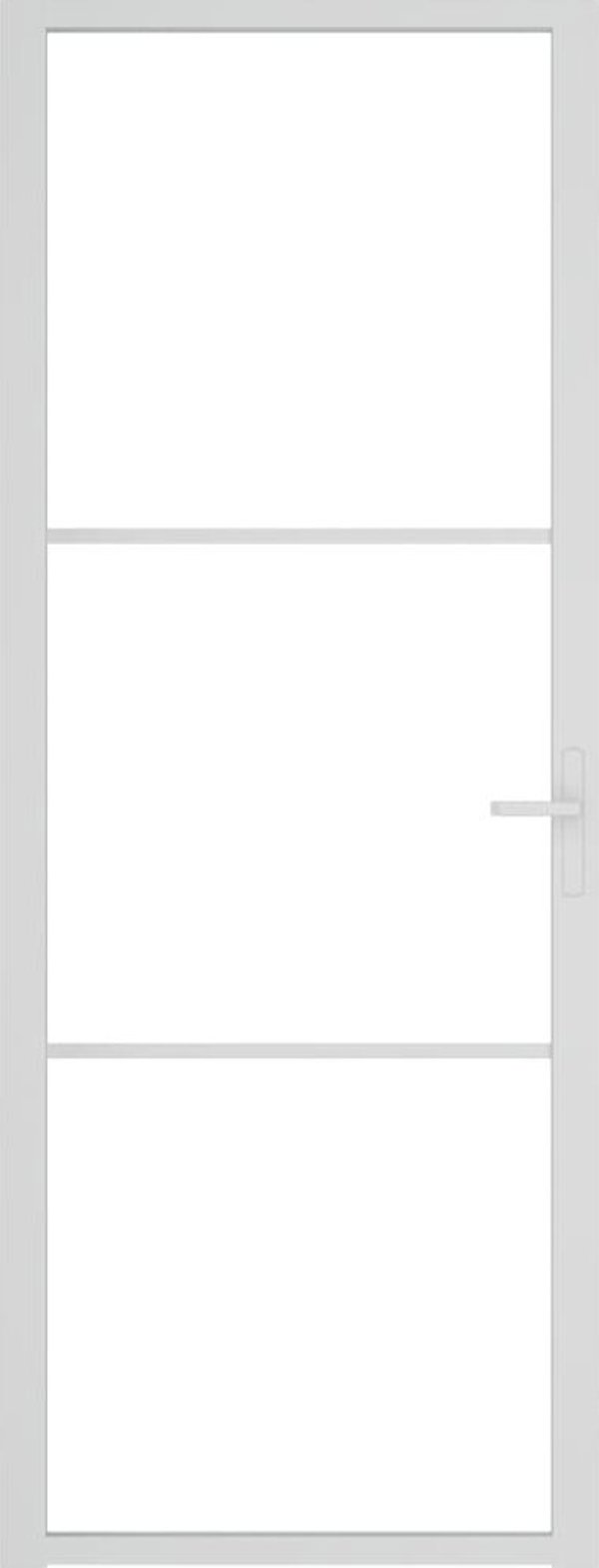vidaXL Εσωτερική πόρτα, 76x201,5 εκ., λευκή, γυαλί ESG και αλουμίνιο