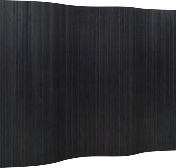 vidaXL Parawan,czarny, 165x250 cm,bambusowy