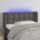 vidaXL Κεφαλάρι για κρεβάτι με LED, γκρι, 93x16x78/88 cm, συνθετικό δέρμα