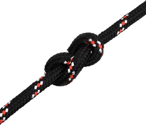 vidaXL Linka zeglarska, czarna, 18 mm, 25 m, polipropylen