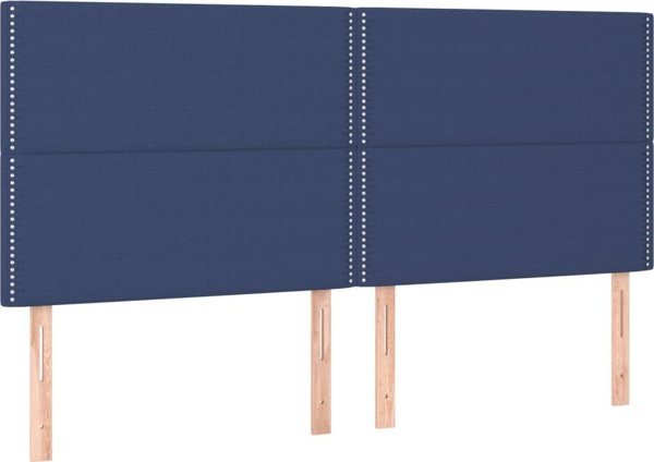 vidaXL Κρεβάτι Continental με στρώμα, μπλε, 180x200 cm, ύφασμα