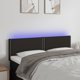 vidaXL Κεφαλάρι κρεβατιού με LED, μαύρο, 144x5x78/88 cm, ύφασμα