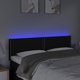 vidaXL Κεφαλάρι κρεβατιού με LED, μαύρο, 144x5x78/88 cm, ύφασμα