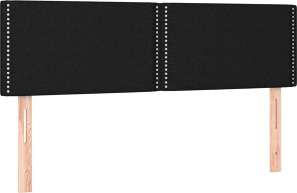 vidaXL Κεφαλάρι κρεβατιού με LED, μαύρο, 144x5x78/88 cm, ύφασμα