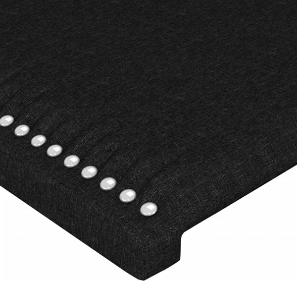 vidaXL Κεφαλάρι κρεβατιού με LED, μαύρο, 144x5x78/88 cm, ύφασμα