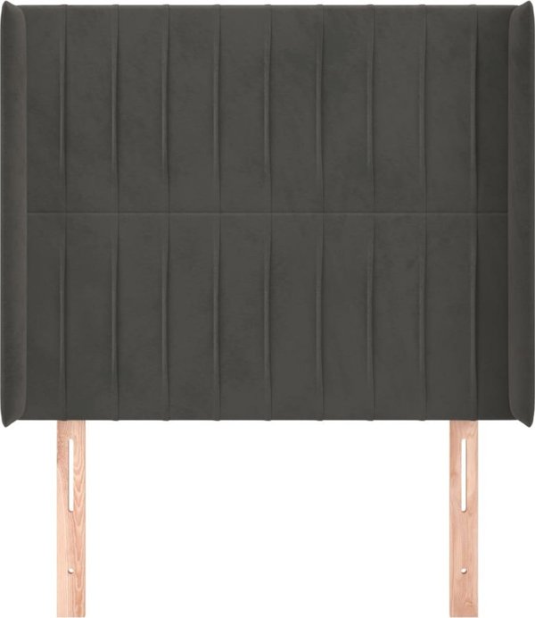vidaXL Κεφαλάρι τύπου Uszak, σκούρο γκρι, 93x16x118/128 cm, βελούδο