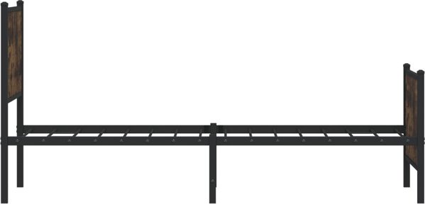 vidaXL Metalowa rama lozka, bez materaca, pryzdymiony dab, 75x190 cm