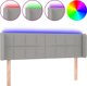 vidaXL Zaglowek do lozka z LED, jasnoszary, 147x16x78/88 cm, tkanina