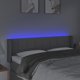 vidaXL Zaglowek do lozka z LED, jasnoszary, 147x16x78/88 cm, tkanina
