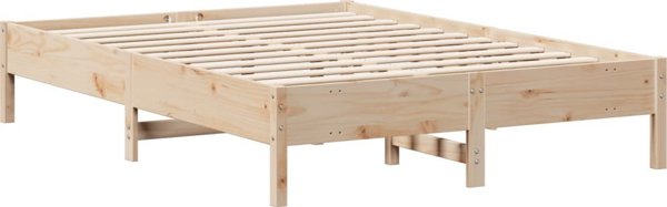 vidaXL Λάτζα με ράφι 140x190 εκ. από πεύκο χωρίς στρώμα