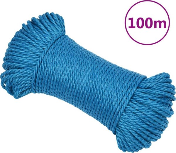vidaXL vidaXL Linka robocza, niebieska, 3 mm, 100 m, polipropylen