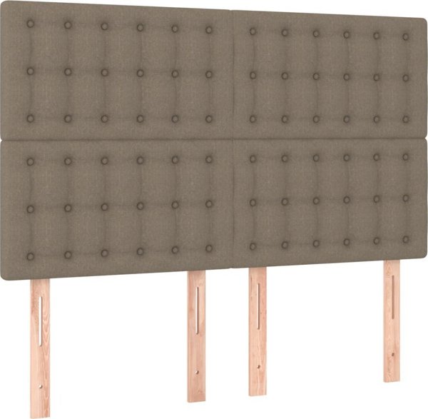 vidaXL Λουτζκο Κοντινενταλνε με στρωμα, taupe, tkanina, 140x200 cm