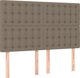 vidaXL Λουτζκο Κοντινενταλνε με στρωμα, taupe, tkanina, 140x200 cm