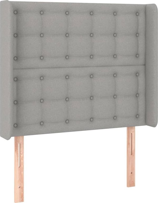 vidaXL Κεφαλάρι ουζάκ, ανοιχτό γκρι, 103x16x118/128 cm, ύφασμα