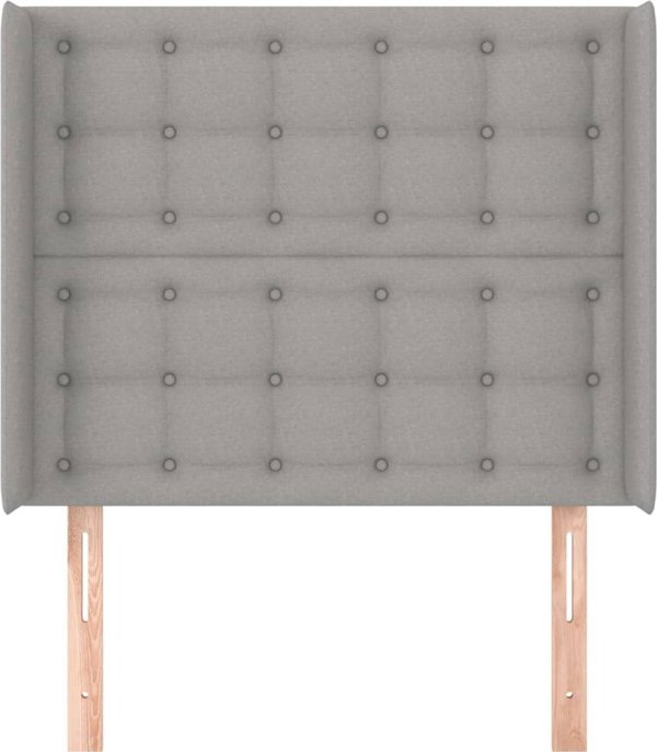 vidaXL Κεφαλάρι ουζάκ, ανοιχτό γκρι, 103x16x118/128 cm, ύφασμα