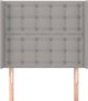 vidaXL Κεφαλάρι ουζάκ, ανοιχτό γκρι, 103x16x118/128 cm, ύφασμα