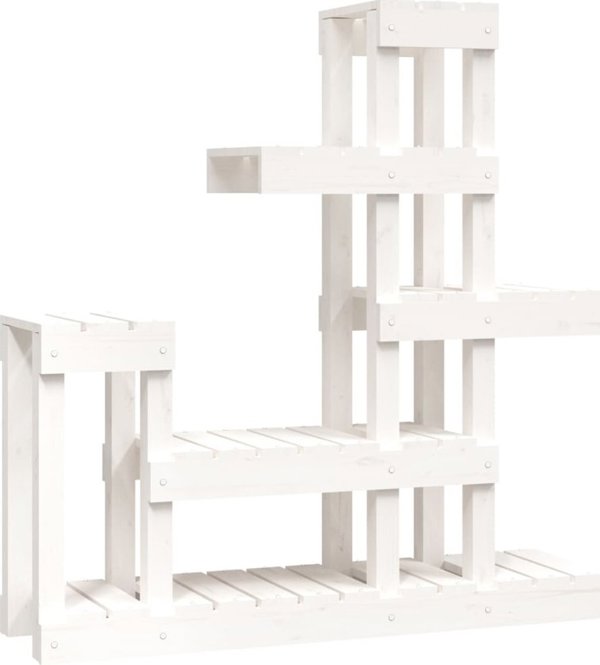 vidaXL Στήριγμα για φυτά, λευκό, 92x25x97 εκ., συμπαγές πεύκο