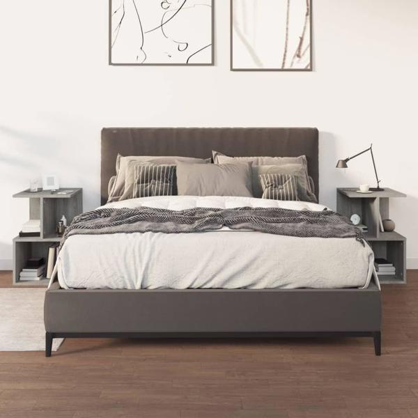 vidaXL Σετ 2 Νυχτερινών Τραπεζιών, Γκρι Sonoma Δρυς, 35x35x55 εκ.