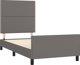 vidaXL Κρεβατοκάμαρα με Κεφαλάρι, Γκρι, 90x190 cm, Συνθετικό Δέρμα