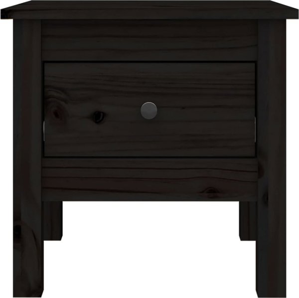 vidaXL Stoliki boczne, 2 szt., czarne, 40x40x39 cm, drewno sosnowe