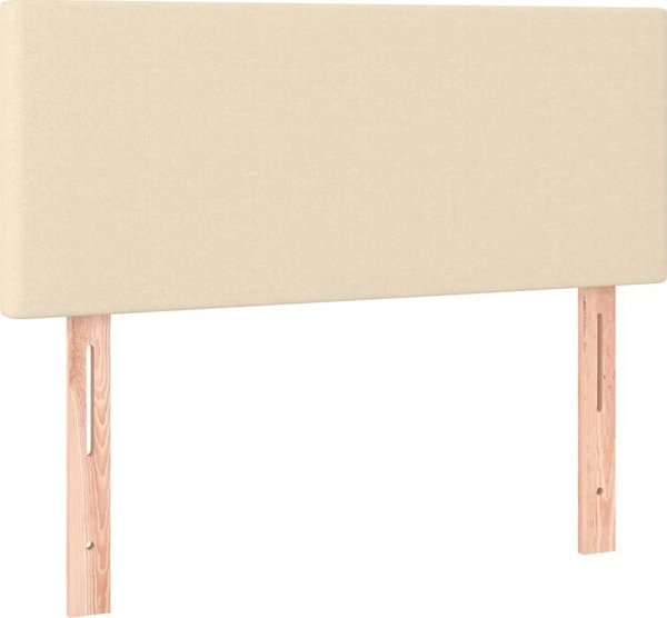 vidaXL Continental Κρεβάτι με Στρώμα, Κρεμ, Ύφασμα, 90x200 εκ.
