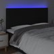 vidaXL Κεφαλάρι κρεβατιού με LED, μαύρο, 160x5x118/128 εκ., ύφασμα