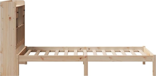 vidaXL Κρεβάτι με ράφι, χωρίς στρώμα, 90x190 cm, ξύλο πεύκου
