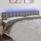 vidaXL Zaglowek do lozka z LED, ciemnoszary, 200x5x78/88 cm, tkanina