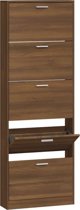 vidaXL Ραφιέρα παπουτσιών, δρυς σκούρο καφέ, 59x17x169 εκ.