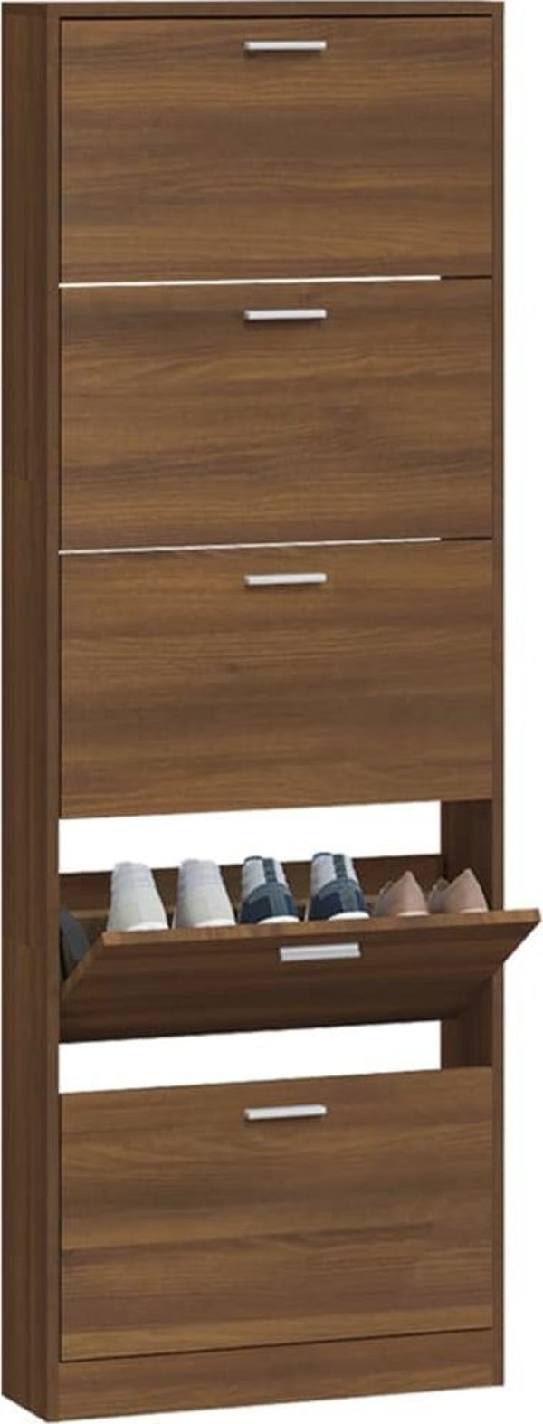 vidaXL Ραφιέρα παπουτσιών, δρυς σκούρο καφέ, 59x17x169 εκ.