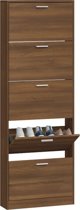 vidaXL Ραφιέρα παπουτσιών, δρυς σκούρο καφέ, 59x17x169 εκ.