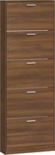 vidaXL Ραφιέρα παπουτσιών, δρυς σκούρο καφέ, 59x17x169 εκ.