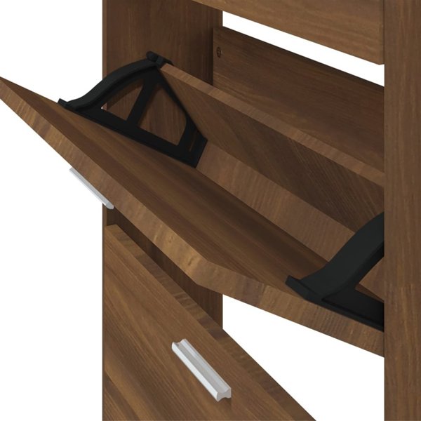 vidaXL Ραφιέρα παπουτσιών, δρυς σκούρο καφέ, 59x17x169 εκ.