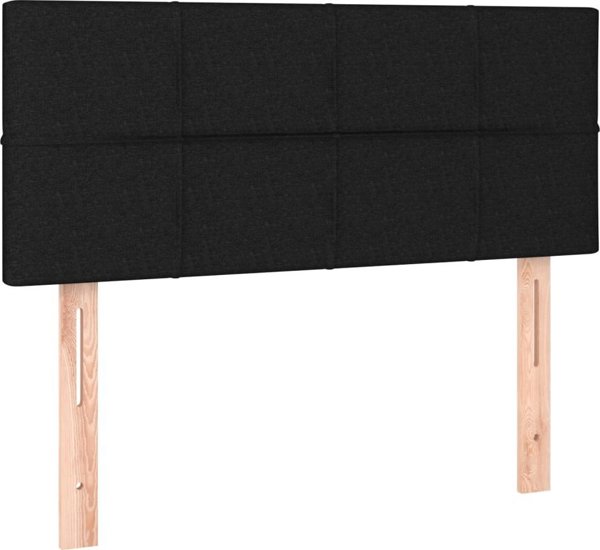 vidaXL Κρεβάτι κοντινεντάλ με στρώμα, μαύρο, 100 x 200 cm, ύφασμα