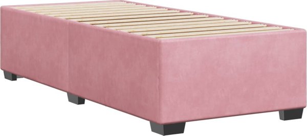 vidaXL Rama lozka rozowa 100 x 200 cm tapicerowana aksamitem