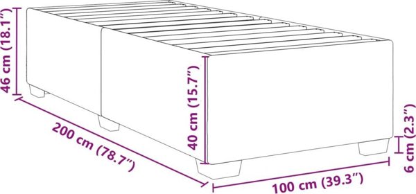 vidaXL Rama lozka rozowa 100 x 200 cm tapicerowana aksamitem