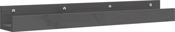 vidaXL Ράφια τοίχου, 2 τεμάχια, γκρι, 80x12x9 εκ, από πεύκο