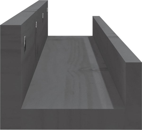 vidaXL Ράφια τοίχου, 2 τεμάχια, γκρι, 80x12x9 εκ, από πεύκο