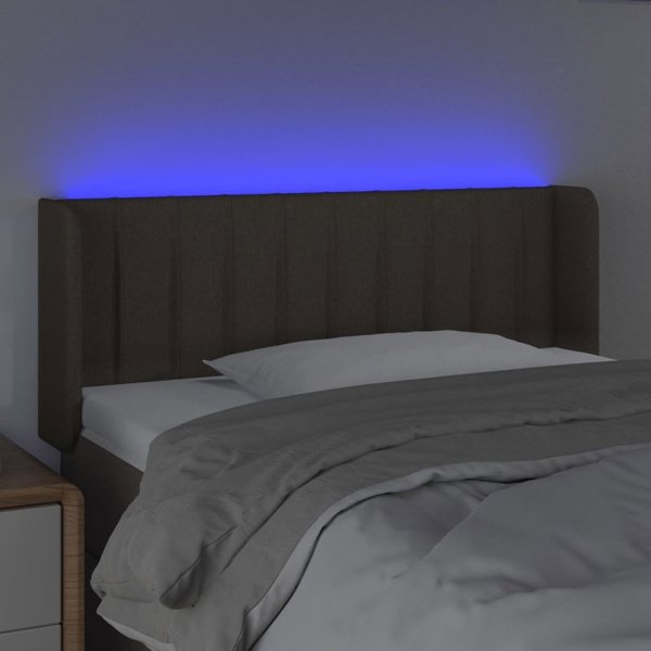vidaXL Zaglowek do lozkou me LED, taupe, 93x16x78/88 cm