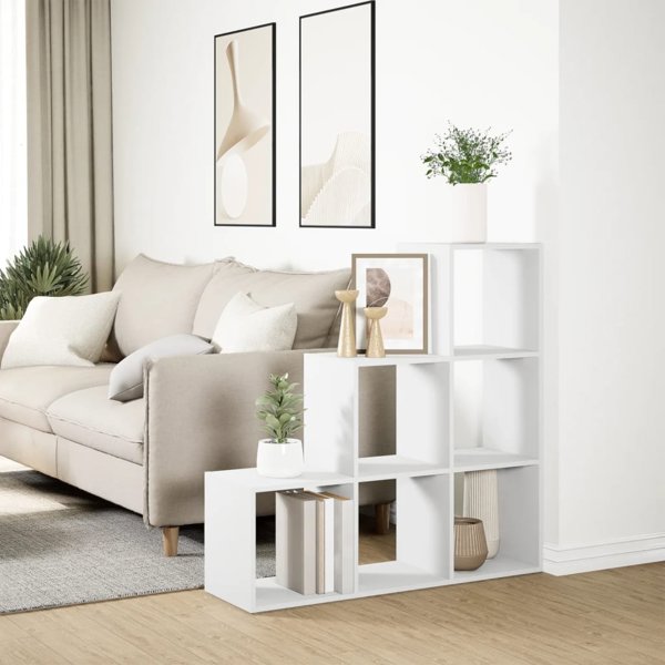 vidaXL Regal przegroda 3 poziomy bialy