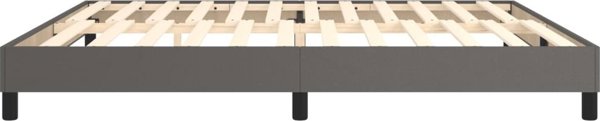 vidaXL Λοξό κρεβάτι, γκρι, 200x200 εκ, επένδυση από τεχνητό δέρμα