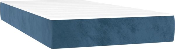 vidaXL Λουτζκό κοντινεντάλ με στρώμα και LED, μπλε βελούδο, 90x190 cm