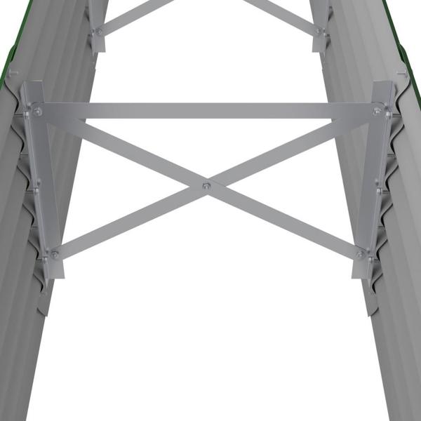 vidaXL vidaXL Donica ogrodowa, malowana proszkowo stal, 224x40x36 cm, zielona