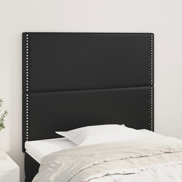 vidaXL Σετ 2 κεφαλάρια κρεβατιού μαύρο 90x5x78/88 εκ απο τεχνητο δερμα
