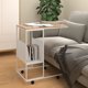 vidaXL Τραπεζάκι πλευρικό σε ρόδες, λευκό, 55x36x63,5 εκ.
