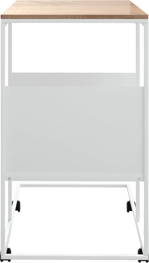 vidaXL Τραπεζάκι πλευρικό σε ρόδες, λευκό, 55x36x63,5 εκ.